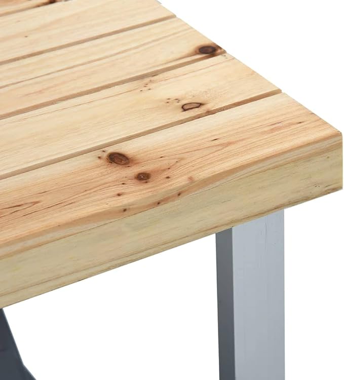 Folding Camping Table with 4 Seats Steel AluminiumItem colourSilver