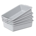 13 L Commercial Plastic Bus Box Plastic Utility Bus Tub Gray 4 Packs