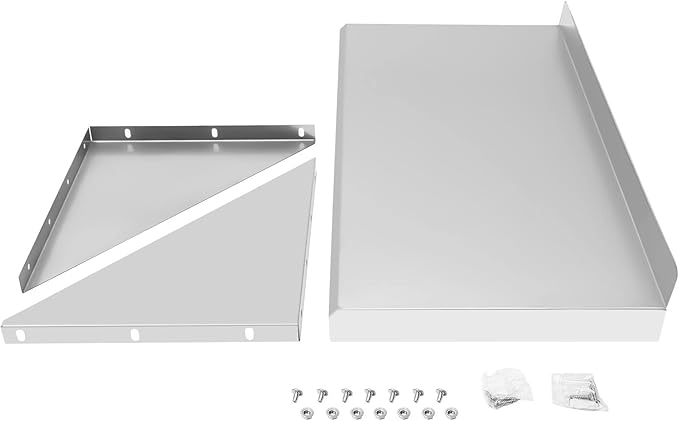 Stainless Steel Shelf 24'' x 12'' 110lbs Wall-Mounted Commercial Shelves with Triangular Brackets Metal Shelf for Home Restaurant Cafeteria