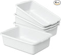 4 Pack Extra Large Bus Tub 32 L White Utility Bus Box Plastic Dish Tub for Restaurant
