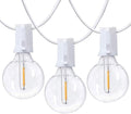 25Ft LED String Lights with 27 Shatterproof LED Clear Globe Bulbs Indoor&ampOutdoor String Lights for Patio Garden Backyard Bistro Pergola Tents Gazebo Decor White Wire