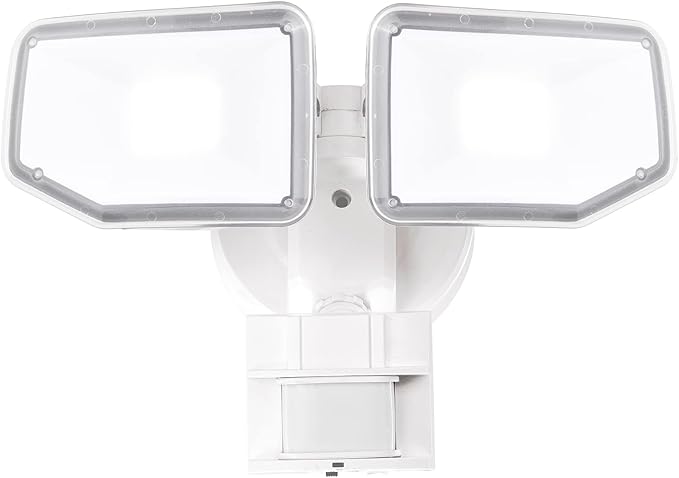 40W LED Security Lights Motion Sensor Light Outdoor 180 Degree 4000 LM 5000 K ETL Water Resistant Clear 2 Head Motion Detector Flood Light for Garage Yard (White)