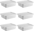 6-Pack 20 x 15 x 5 Commercial Bus Tub/Bus Box - 6.5 Gallons with Lid - Heavy-Duty Polypropylene Dish Box for Restaurants Kitchens and Foodservice - Stackable and Freezer-Safe - White