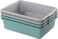 8L Small Rectangle Dishpan Bust Tubs Commercial Bus Tote Boxes 4-Pack