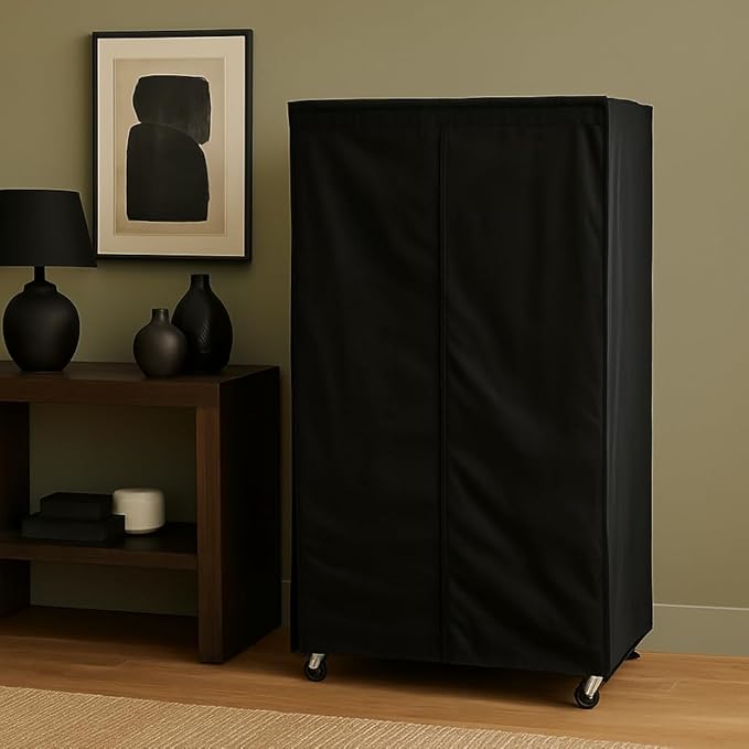 Formosa Covers Storage Shelving Unit Cover in Black Color (Multiple Sizes) (48 Wx24 Dx72 H)