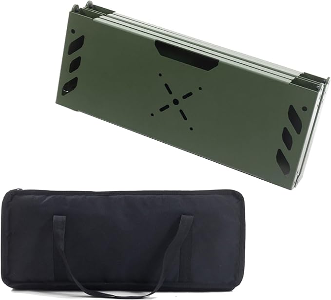 Outdoor Folded Table Regulable Rack Desktop Desktop Double Layers Storage Rack for Camping and Hiking