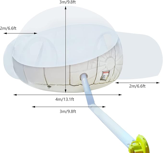 Transparent Inflatable Bubble Tent Luxury Single Tunnel Bubble House Dome Greenhouse Tent with Blower 110V 350W for Outdoor Family Camping Backyard Party Festivals Stargazing
