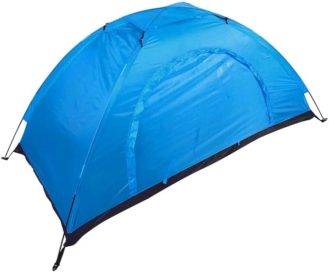 Haofy Outdoor Tent Lightweight Portable Single Person Camping Tent with Round Door and Skylight for Camping Fishing Climbing (Blue)