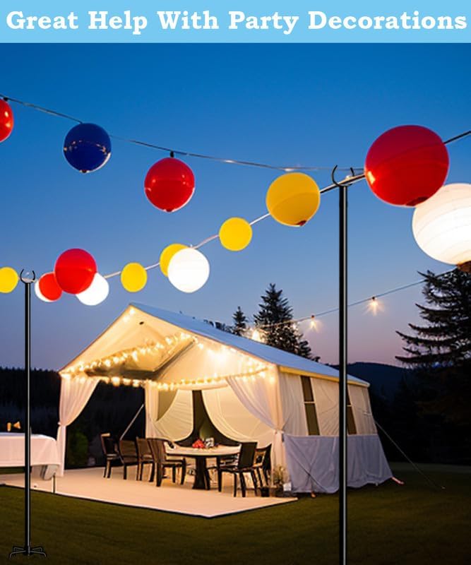 10FT String Light Pole Stand | Outdoor String Lights Hanging Use for Backyard Garden Patio Party Festival Wedding Picnic Matte 2 Pole