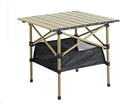 Folding Camping TablePortable Camping TableLightweight Aluminum Folding BeachEquipped with Storage Net Pocket Suitable for Outdoor(Beige 20 * 20 INCH)