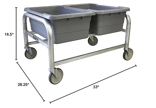 UltraSource Industrial Poly Tote Carts (2 Lug Wide - 24.5 x 20 x 33)