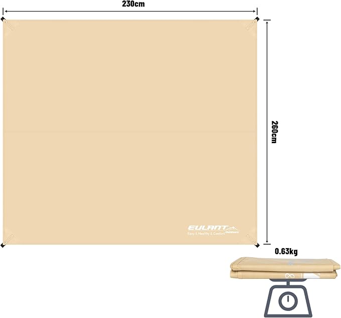 Eulant Waterproof Tent Footprint - 7.54ft X 8.53ft Ideal for Camping Hiking Picnic &amp Backpacking