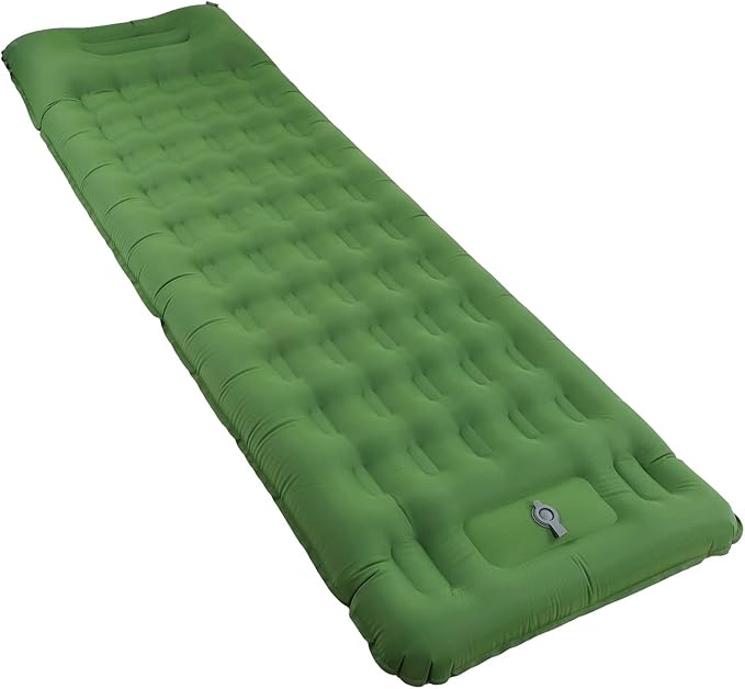 Sleeping PadCamping Sleeping PadDurable Air Bed Compact60s Seconds Fast Inflation Ergonomic Support Water Proof Nylon Camping Mattress for Backpacking Hiking Tent(Olive Green)