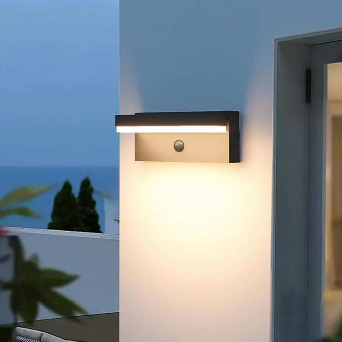 Outdoor Solar Wall Light Solar&ampUSB Charging Powered Lamps Dusk to Dawn Sensor with 2 Lighting Modes Rechargeable IP54 Exterior Solar Porch Lights Patio Fence Outdoor Light Fixture