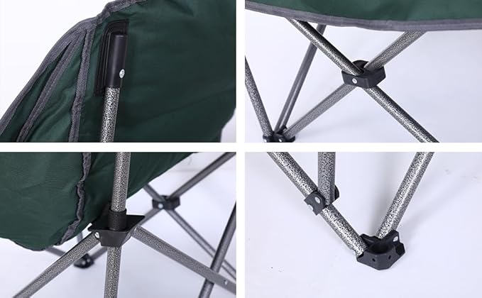 Folding Camping Chair Padded Chair Oversized Camping Chair Lawn Chair for Adults Heavy Duty 400lb Carry Bag Cupholder &amp Cooler (2-Pack)