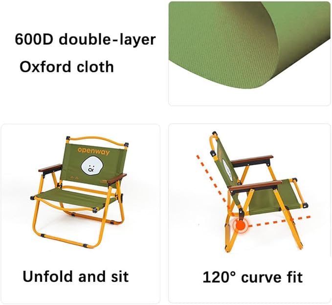 Folding Beach Chair for Adults Relax Camping Beach Chairs Foldable Armchair Lightweight Beach Chairs Supports 120 Kg for Beach Lawn ConcertGreen