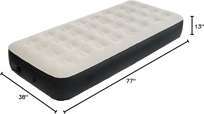 DIMAR GARDEN Twin Size Air Mattress with Built-in Pump Inflatable Flocked AirBed Blow Up Mattress