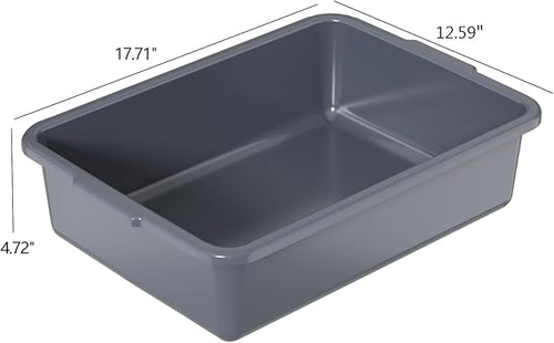 12 Pack 13 L Plastic Bus Tubs Commercial Bus Box 17.71 x 12.59 x 4.72 Grey