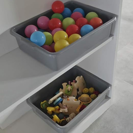 13 L Grey Plastic Tote Box Set of 4 Commercial Bus Box Large Plastic Dish Bin