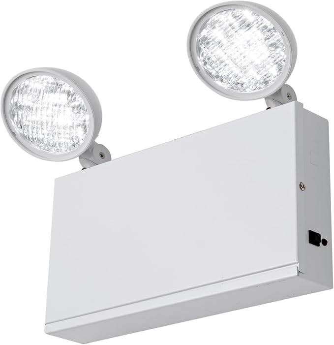 TANLUX New York City Approved Emergency Light Emergency Lights with Battery Backup White Steel Housing AC 120/277V Two Heads