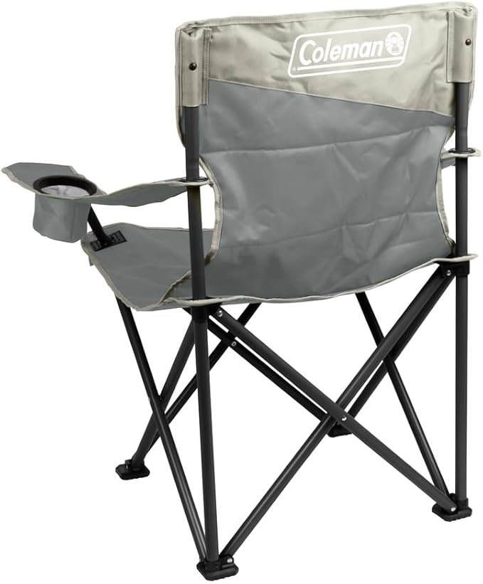 Coleman Big-N-Tall Camping Chair with Cup Holder &amp Side Pocket Water-Resistant XL Outdoor Seat Supports up to 600 lbs Great for Camping Tailgating Firepits Patio &amp More