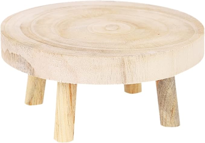 Low Stool Round Footstool Fishing Stable Corner Wooden Stool for Outdoor Picnic Bathroom Portable Household Foot Stool Stable (Brown)