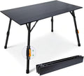 Portable Camping Table Foldable: No-Assembly Aluminum Folding Camping Table with Height Infinitely Adjustable &amp Carry Bag - Camp Table for Camping Picnic Beach RV BBQ