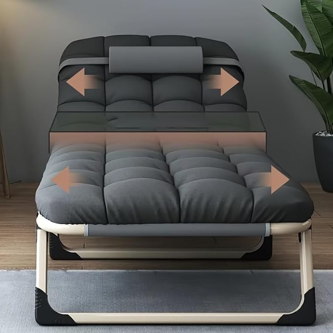 Folding Camping Cots for Adults with 4-Position Adjustable Backrest - 67” Extra Wide Portable Sleeping Cot &amp Recliner for Office Nap Outdoor Guest Bed Cots for Sleeping