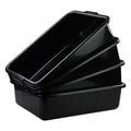4-Pack Large Plastic Bus Box 23 L Plastic Commercial Tote Box Bus Tubs Black