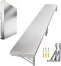Food Truck Wall Shelving Space Saving Extra Long Stainless Steel Concession Folding Shelf Outdoor Easy Installation Countertop Extension Fold Down(28x18in/71x45cm)