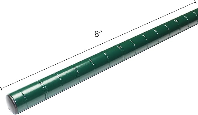 TrueCraftware- 8” Green Epoxy Wire Shelving Posts with Leveling Foot Set of 4- Commercial Shelves Wall Mounted Metal Shelving for Restaurant Bar Utility Room Kitchen and Garage