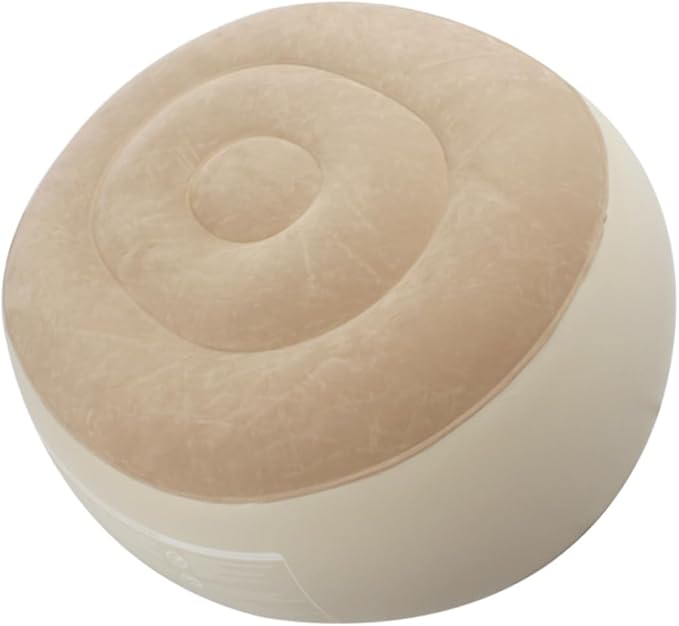 Inflatable Travel Foot Stool Flocking Lazy Stool Quick Inflation for Car Airplane Office Desk