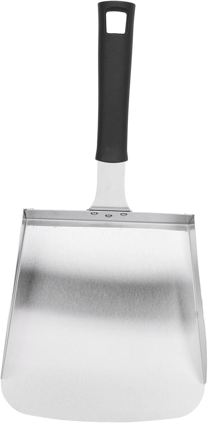 Professional Stainless Steel Griddle Food Mover Large BBQ Grill Food Shovel with Ergonomic Handle Heavy Duty Griddle Scoop for Stir Fry Cooking and Moving Food Perfect for Comme