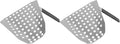 Alomejor Stainless Steel Ergonomic French Fry Scooper with Holes for Popcorn 2pcs Large Area Scoop for Movie Theaters 7.7x7.5x4.3in