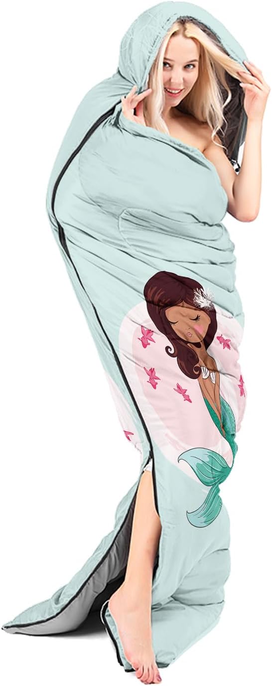 AILONEN Cartoon Camping Sleeping Bag for Boys Girls AdultsLightweight &amp Waterproof3 Season Warm &amp Cold WeatherPortablePrinted Sleeping BagTravelingCampingHiking