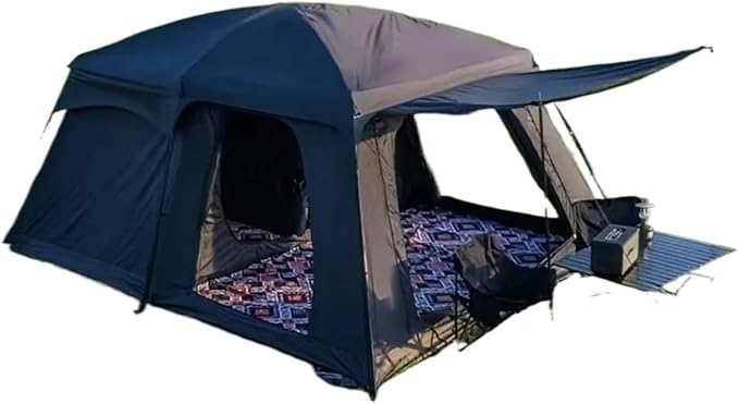 Three-Season Tent 8-12 Person Outdoor Camping Family Tent Double Layers Oversize 2 Rooms Thickened Rainproof Canopy Family Camp Tour Equipment