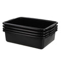 24 Liters Large Commercial Bus Tubs Plastic Bus Box Dish Bin Set of 4 Black