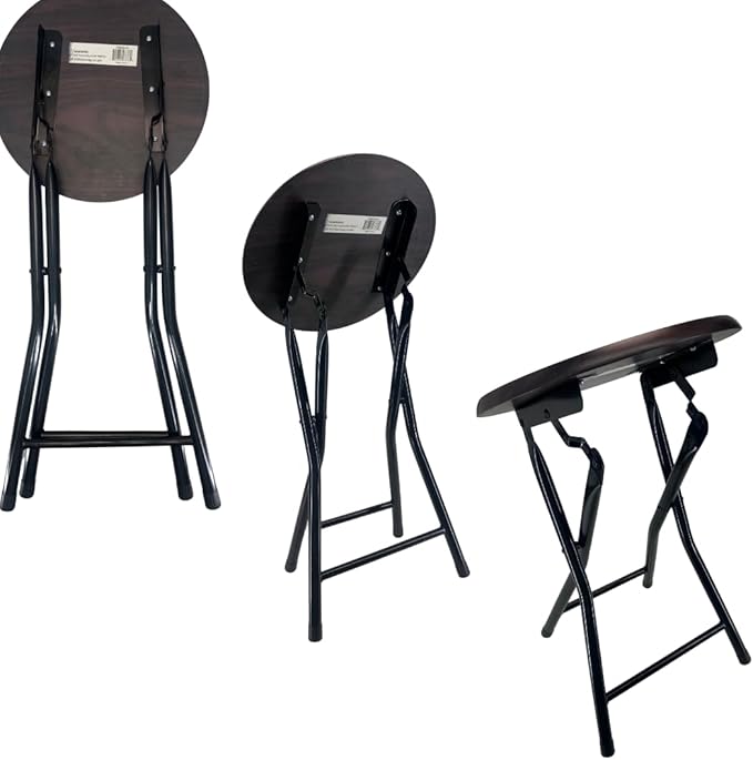 MOON FLOWER Portable Folding Chair with Wooden Seat | Ideal for Picnics Camping Trips or Outdoor Events Brown - No Back