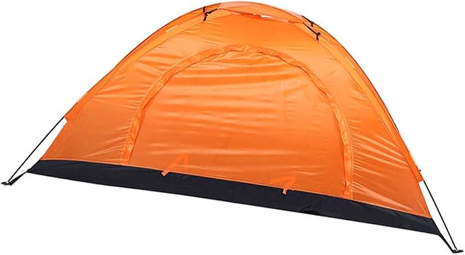 Haofy Outdoor Tent Lightweight Portable Single Person Camping Tent with Round Door and Skylight for Camping Fishing Climbing (Orange)