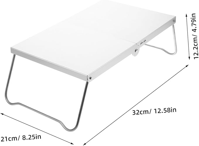 POPETPOP Lightweight Foldable Camping Table Stainless Steel Portable for Outdoor Cooking Picnics and Hiking Activities