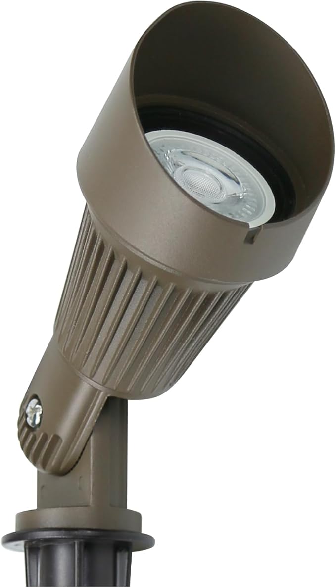 Lumina Lighting® 4W Landscape lighting 12V Landscape Lights Low Voltage Landscape Spotlights Warm White Waterproof Outdoor Replaceable LED Bulb for Garden Lawn Porch Patio and Yard (Bronze 6-Pack)