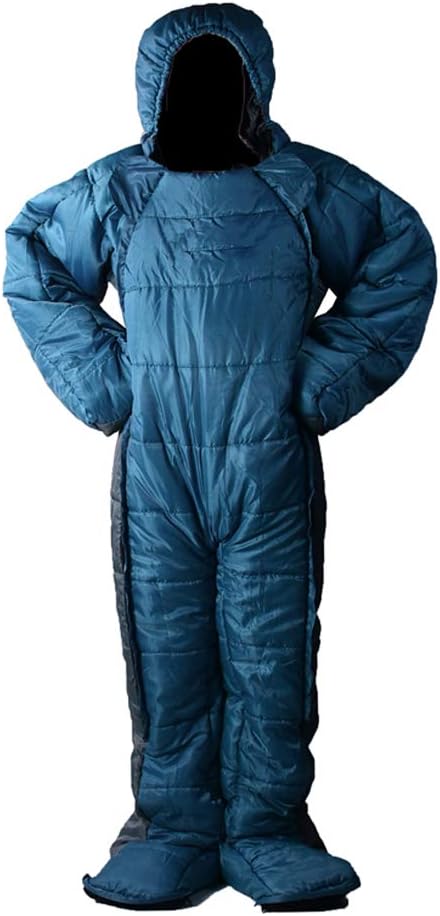 Wing Enterprises Adult Wearable Sleeping Bag Suit for Camping Standing 3 Season Full Body Sleeping Wear for Travel Outdoor HikingHuman ShapedZipper DesignL
