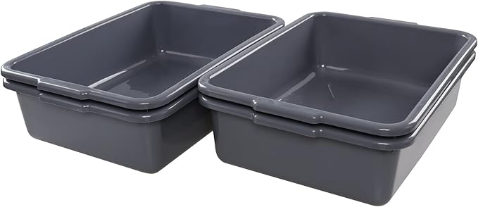 13 Liter Commercial Bus Tubs Plastic Shallow Plastic Tub Set of 4