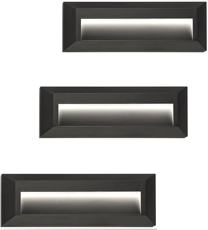 ZONK LED Step Lights 110-240V OutdoorIndoor Stair Lights Waterproof IP65 2W 4000K Lighting for Stairs Hallway Pathway Porch (Non-Dimmable Easy Install) 3Pack
