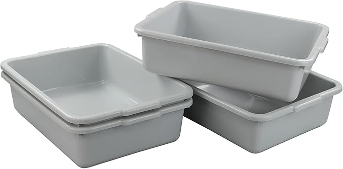 Xyskin 13 L Plastic Commercial Bus Tubs Utility Bus Boxes 4-Pack