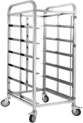 Quick Rack for Baking PansStainless Steel Bread Pan Rack with Braking Wheels - Kitchen Baking Tray Storage Organizer for Home Use (90x62x46cm)