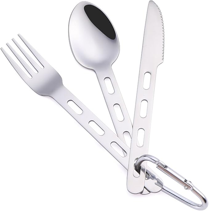 36-Piece SilverwareService for 12Serving SetCamping Utensils430 Camping Stainless Steel Cutlery SetCamping Outdoor KnifeEasy to Carry Without Taking Up SpaceDishwasher Safe