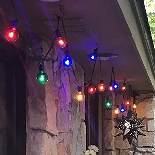 Novelty Lights 25 Pack G30 Glass LED Globe Bulbs String Light Replacement Bulbs E12 Candelabra Base Energy Efficient Outdoor Patio Lighting Blue