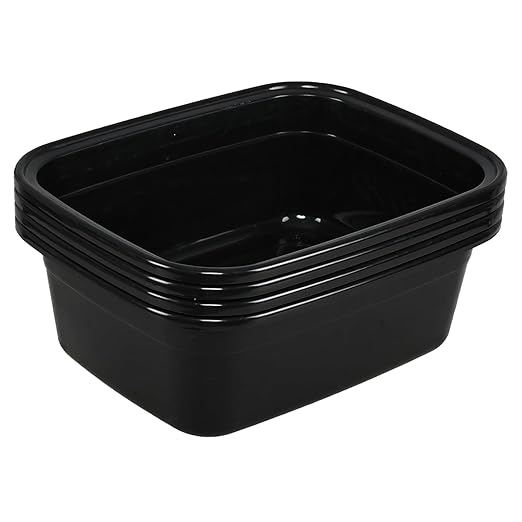 Sadstory 16 Quart Plastic Wash Tub Rectangular Dishpan Black 4 Packs