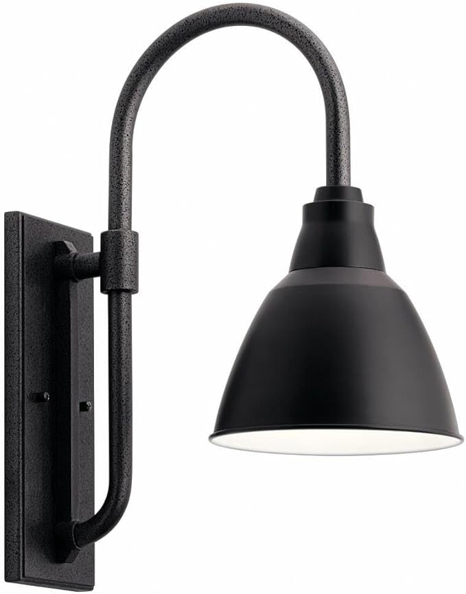 Kichler 49836BK Restoration One Light Outdoor Wall Mount from Pellinord Collection in Black Finish